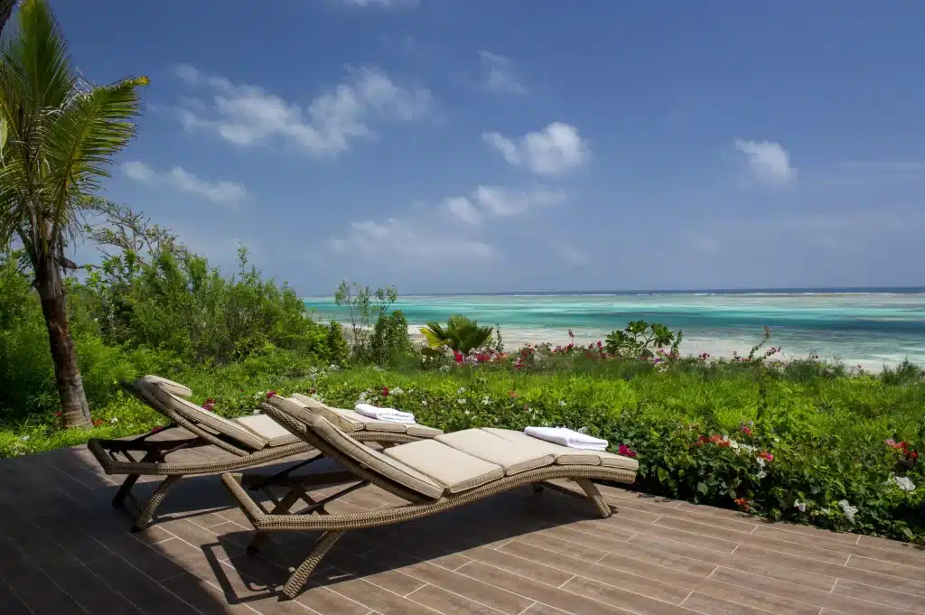 Tanzania - Zanzibar - sunchairs with sea view