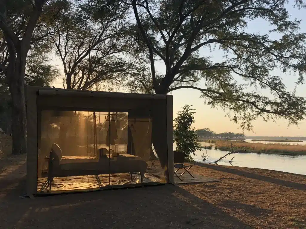 Zambia - Lower Zambezi National Park - bedroom in campsite