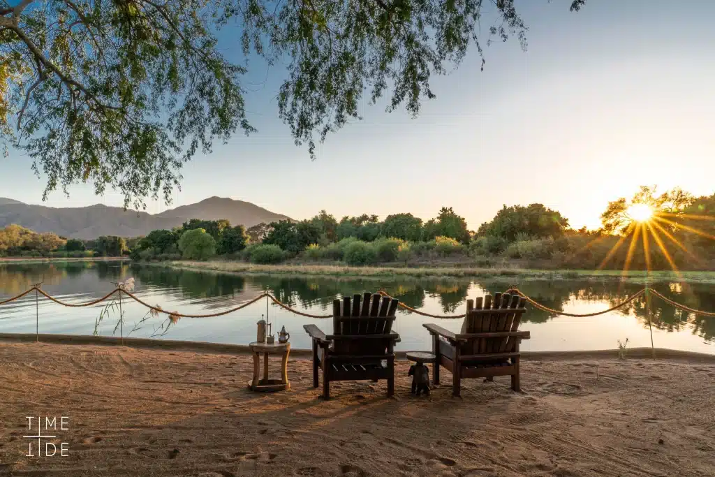 Zambia - Lower Zambezi National Park - campsite with lake view